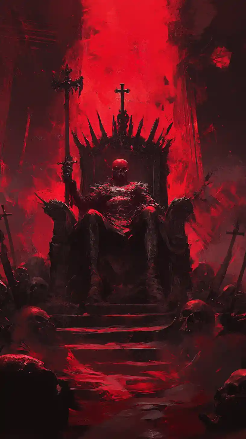 Sinistri troni d’ossa che si ergono in un regno di dark fantasy
