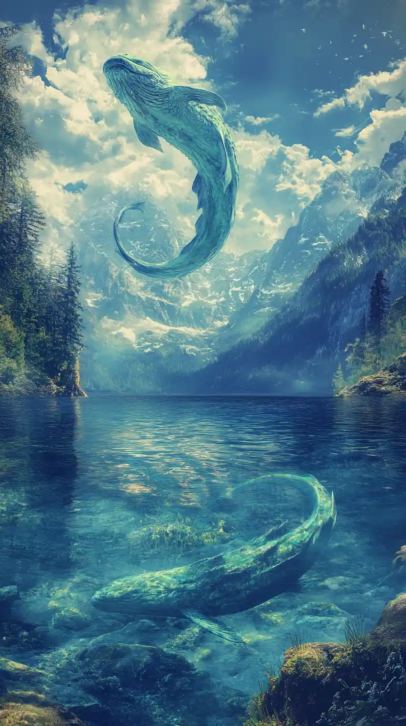 Créature magique du lac en art fantasy numérique et coloré