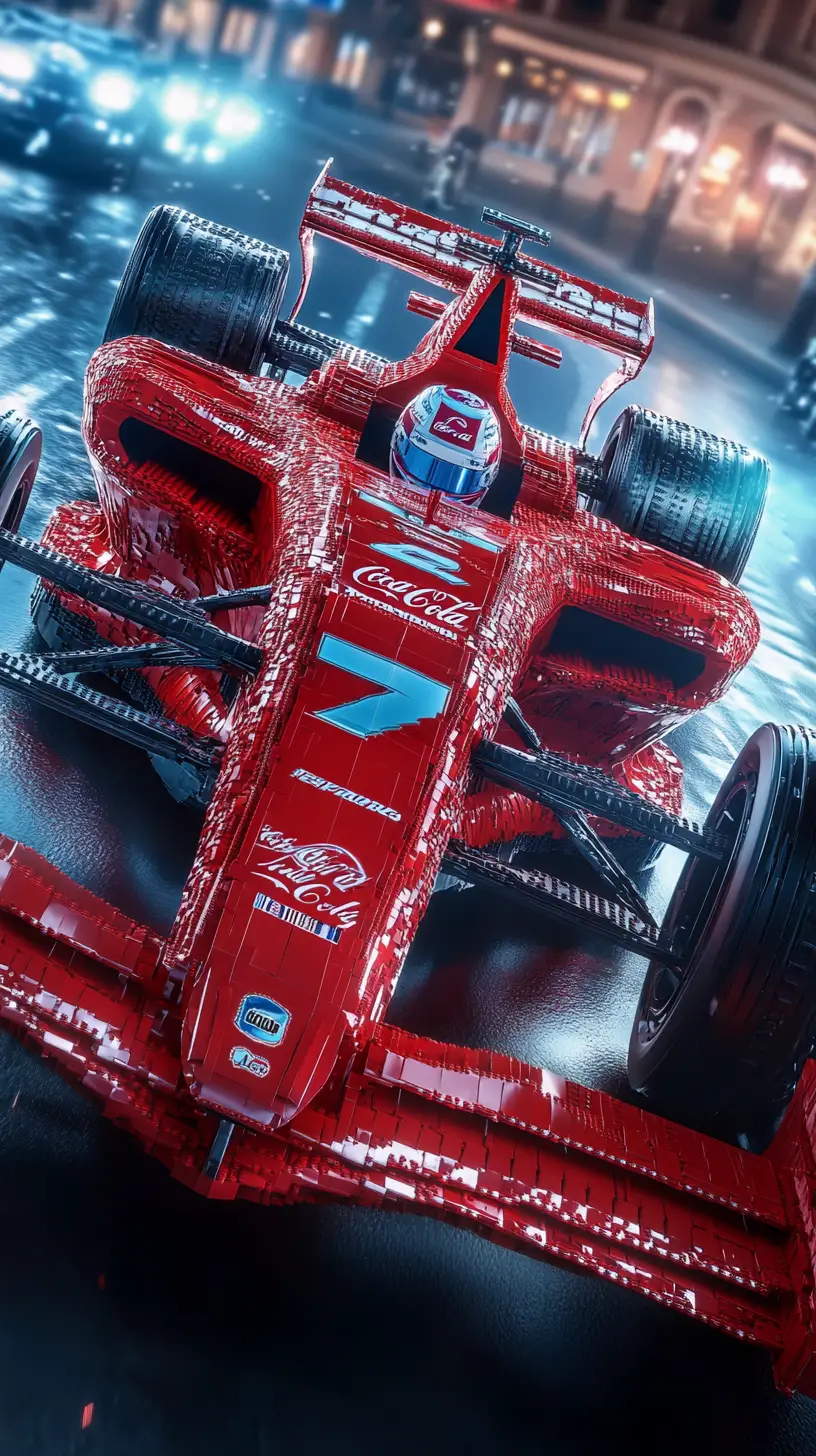 リアルなレゴF1マシンの真上からのビュー