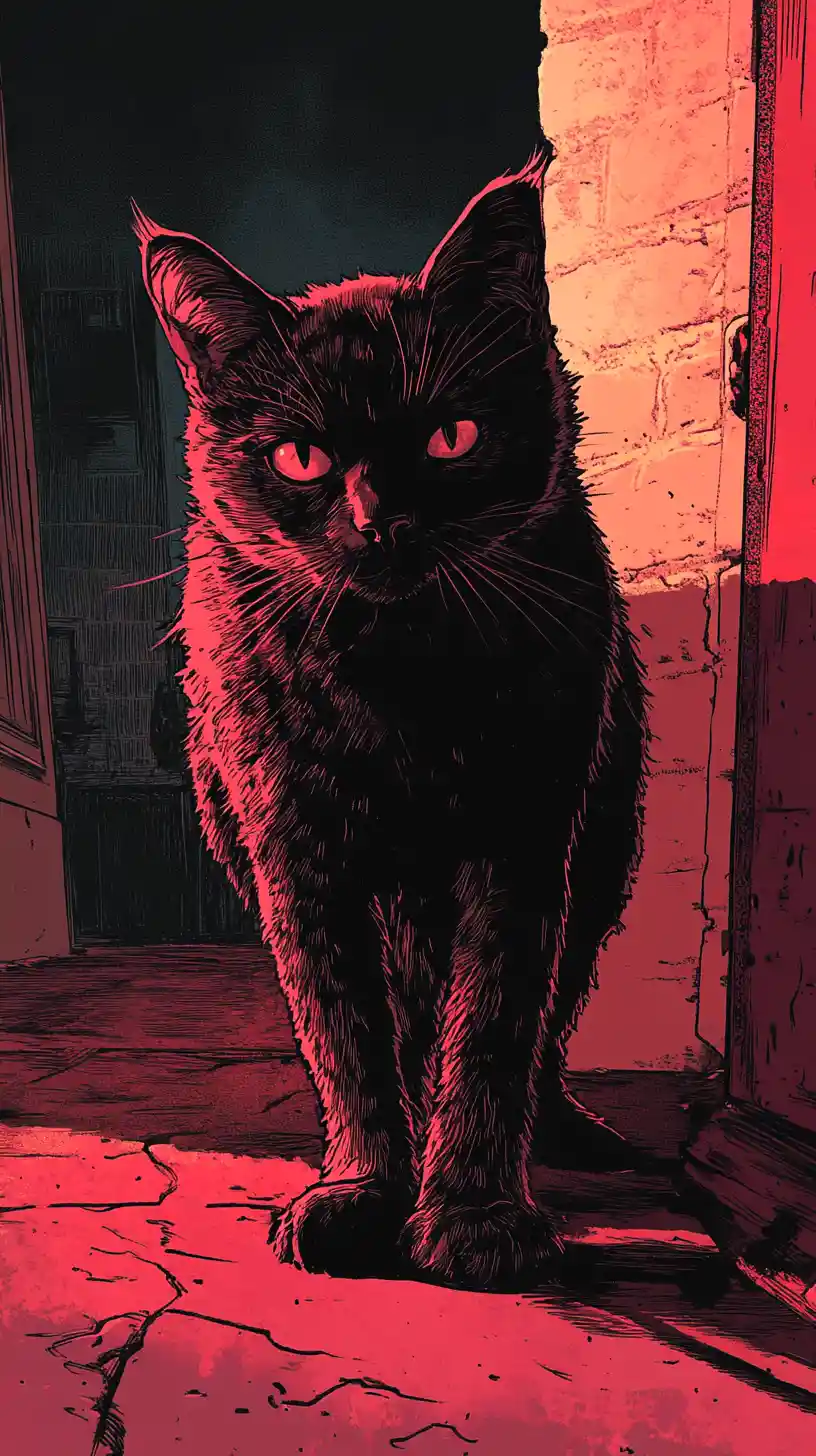 Gatto birichino che trama di sfidare il migliore amico dell'uomo