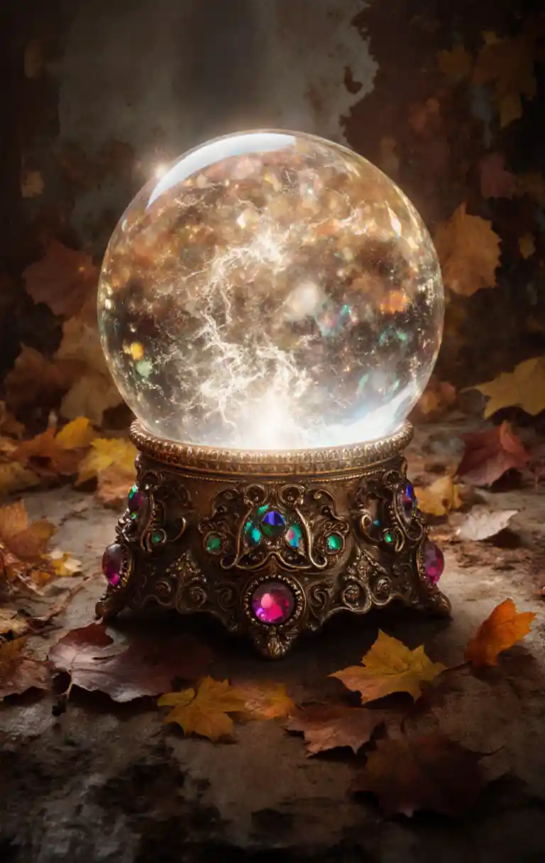 Sfera di cristallo mistica su sfondo astratto grunge texturizzato