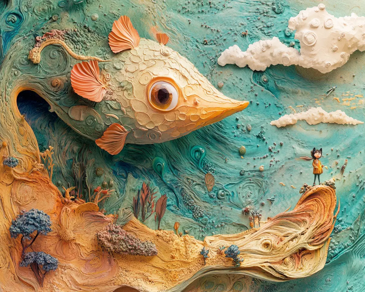 Piccola eroina in stile chibi in un mondo fantasy da sogno