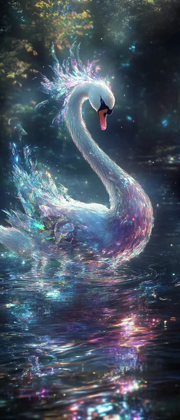 玻璃天鵝滑過迷霧幻想湖面