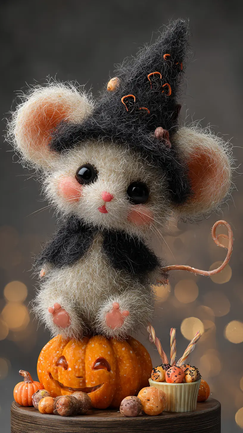 Niedliches gestricktes Babybärchen in einer magischen Bonbonschachtel
