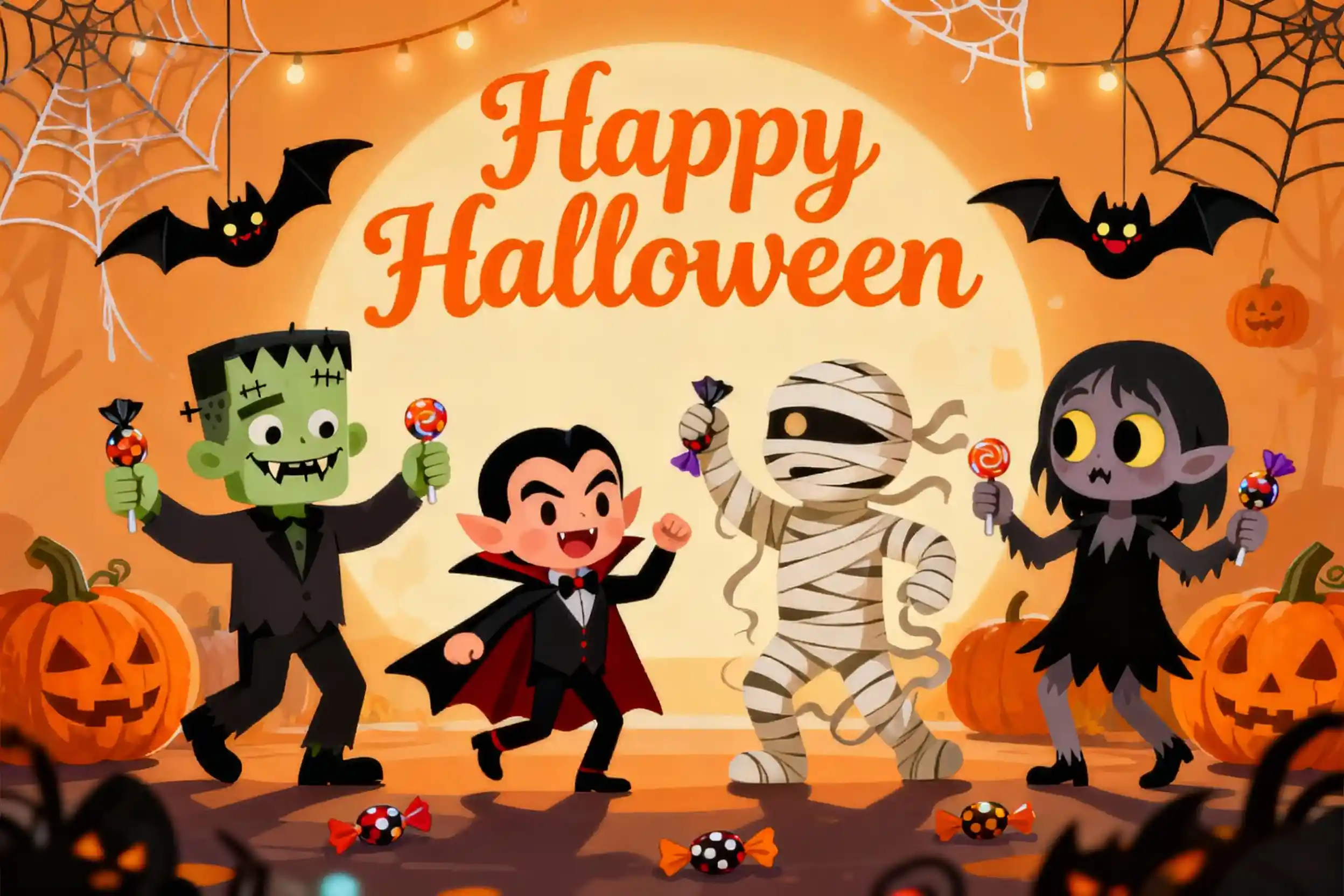 Dolci mostri classici del cinema a una divertente festa di Halloween