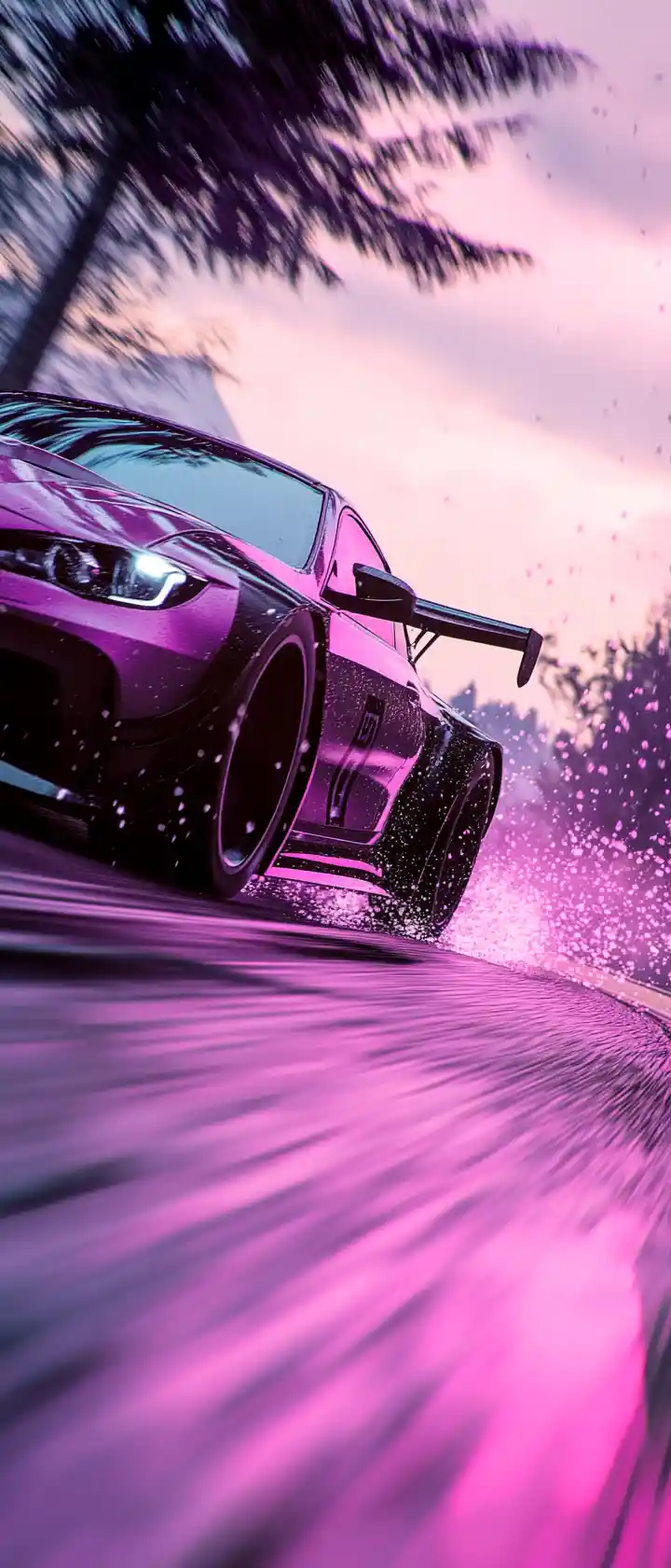 Anime racer fighting G forces through a sharp corner