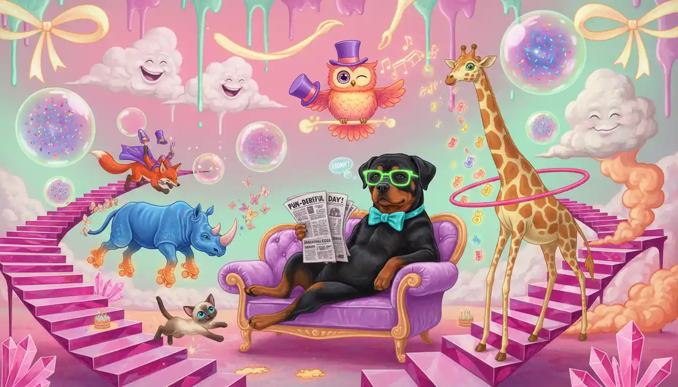 Neon pastel sky over surreal candy dreamscape