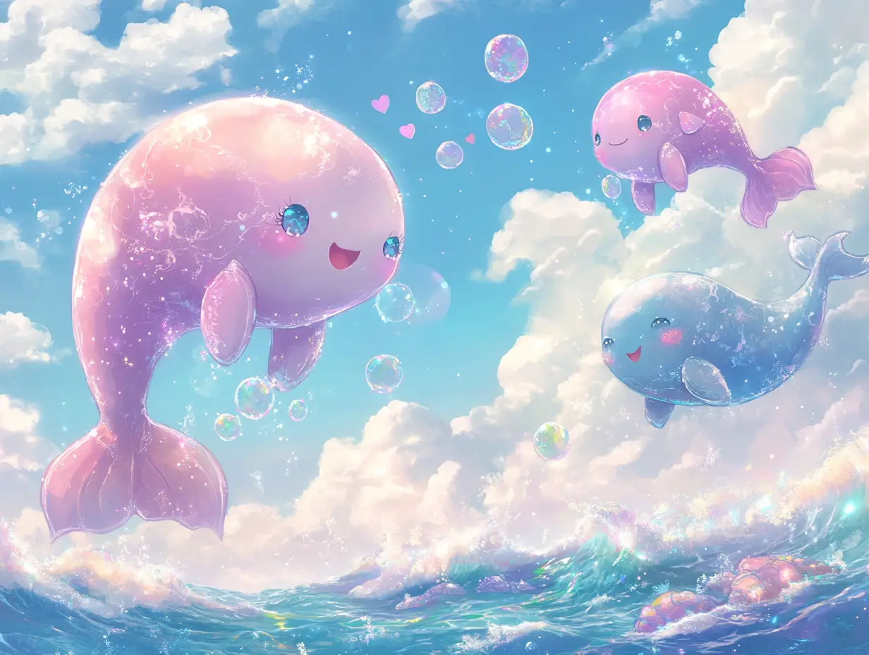 イルカと人魚のかわいいアニメ海中アドベンチャー
