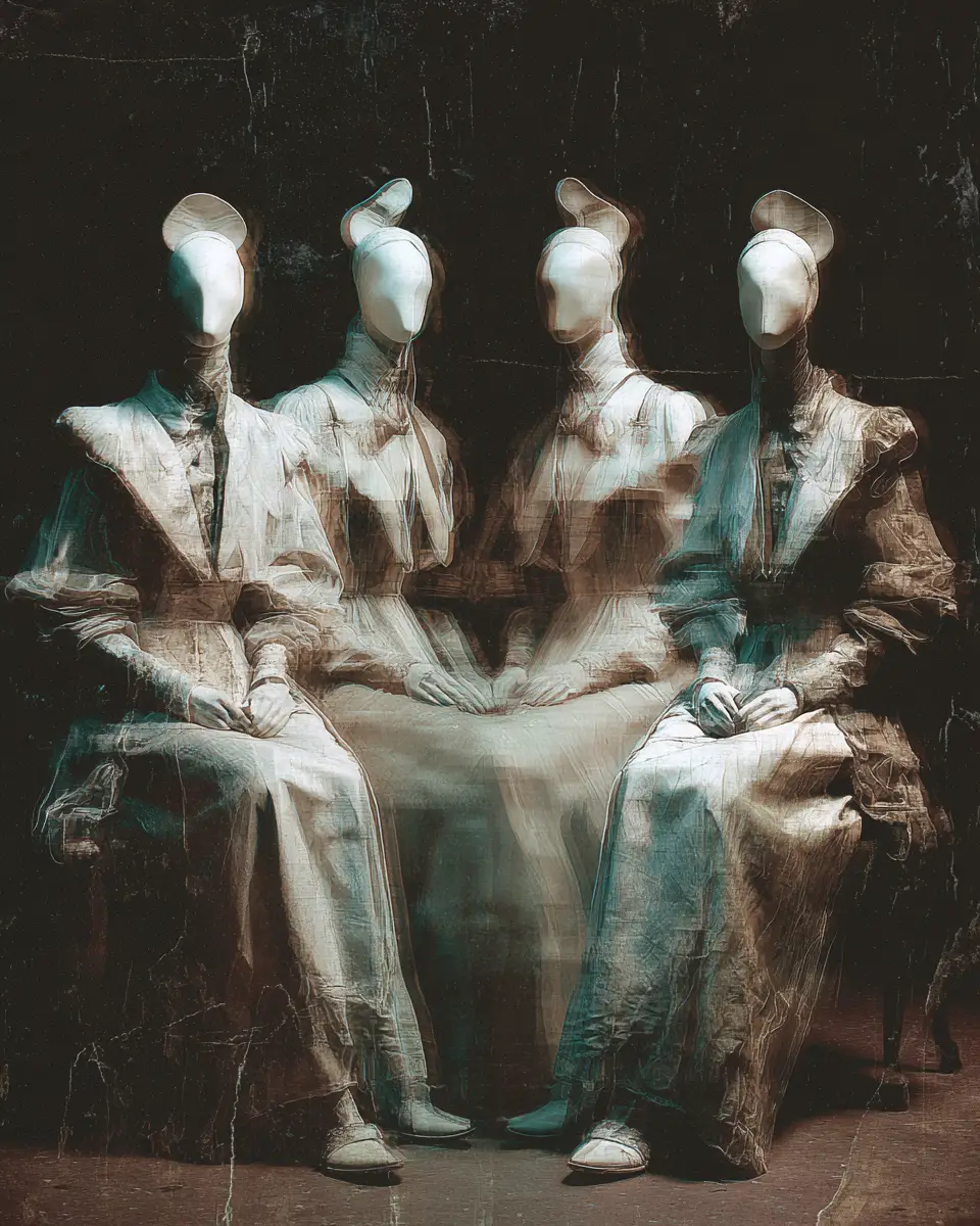 Portrait analogique surréaliste d’aristocrates post-humains à la cour