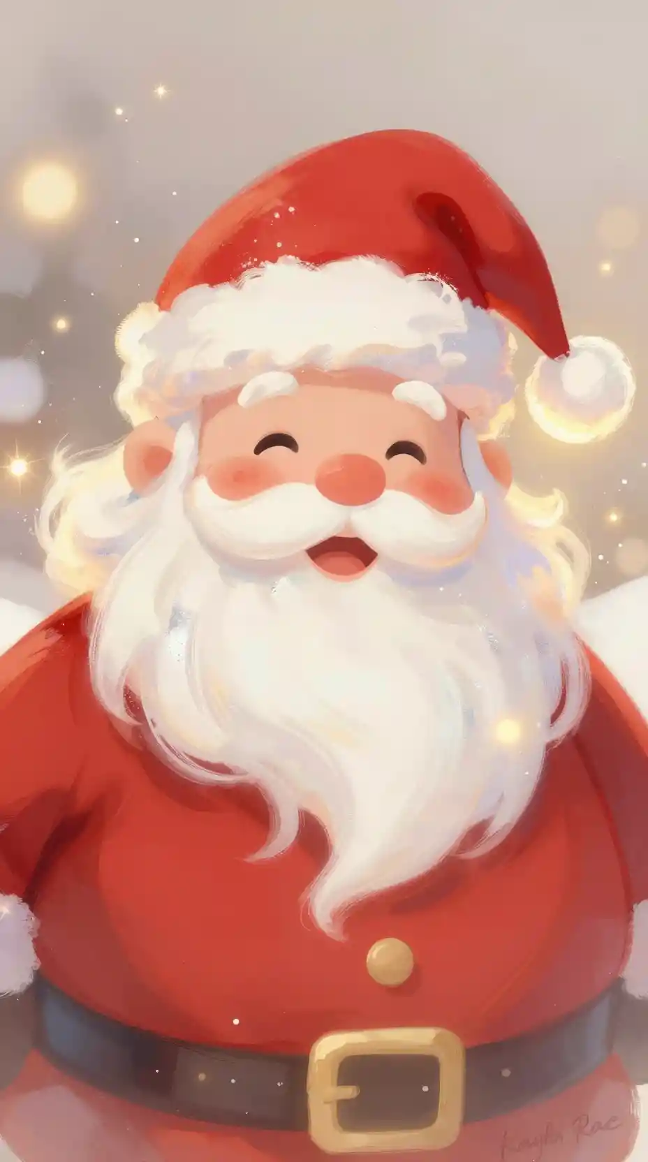Joyful Abstract Santa Claus In Glowing Holiday Colors