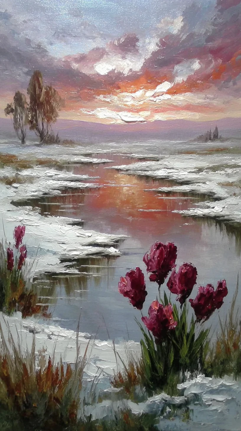 Fleurs gelées dans un paisible paysage d’hiver empreint de tristesse