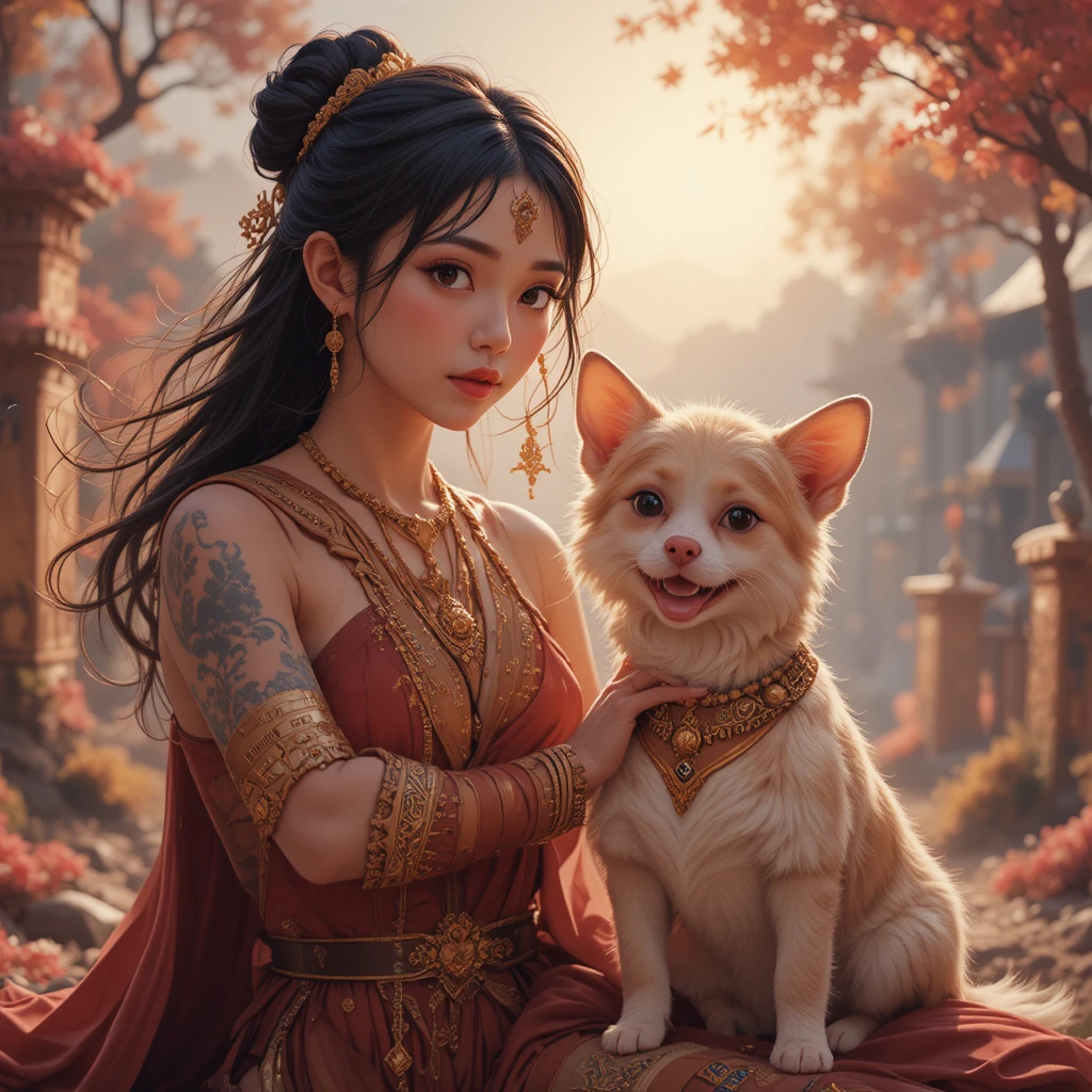 Small white puppy feeling safe in gentle human arms