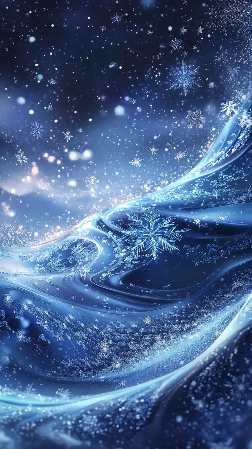 Stille Winterhügel mit einem mystischen Kristall-Eisfisch
