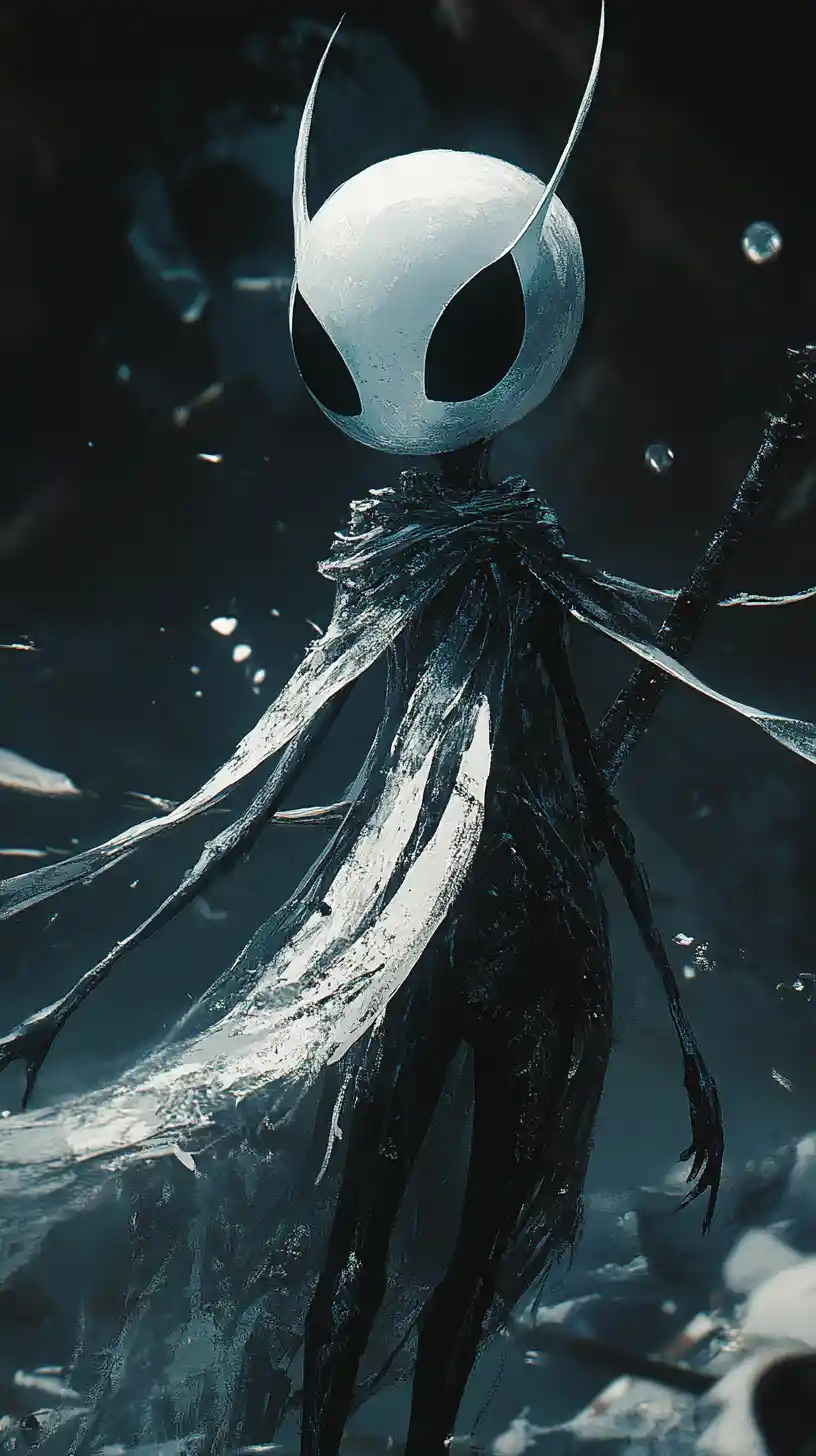 Close up fantasy knight in dramatic animated battle scene