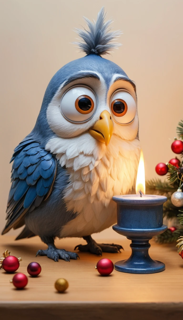 Due graziosi elfi di Natale che accendono una grande candela bianca