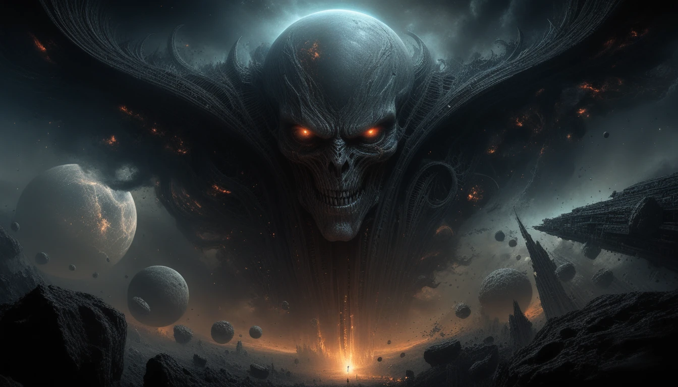 Colossal cosmic overlord looming over the vast starry void