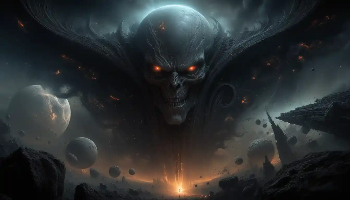 Colossal cosmic overlord looming over the vast starry void