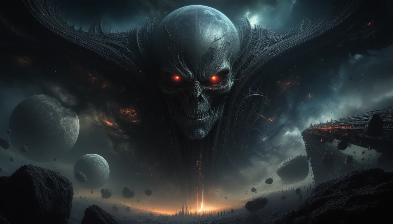 Colossal cosmic overlord looming over the silent universe