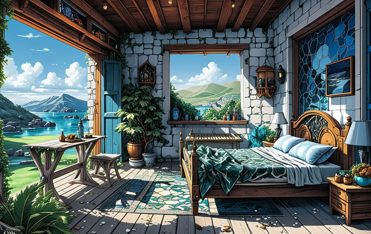 Isometric Mountain Cabin And Fantasy Interior Diorama Design