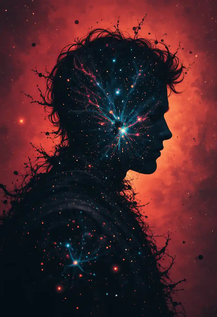 Abstrakter Kosmos, der die geheimnisvolle Wahrheit des Universums enthüllt