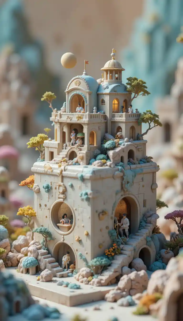 Miniature surreal world built around a single product