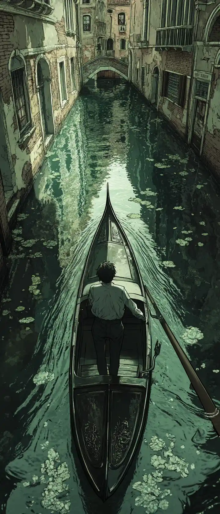 Gondolier Reflection Turning Monstrous Beneath Neo Venetian Canals