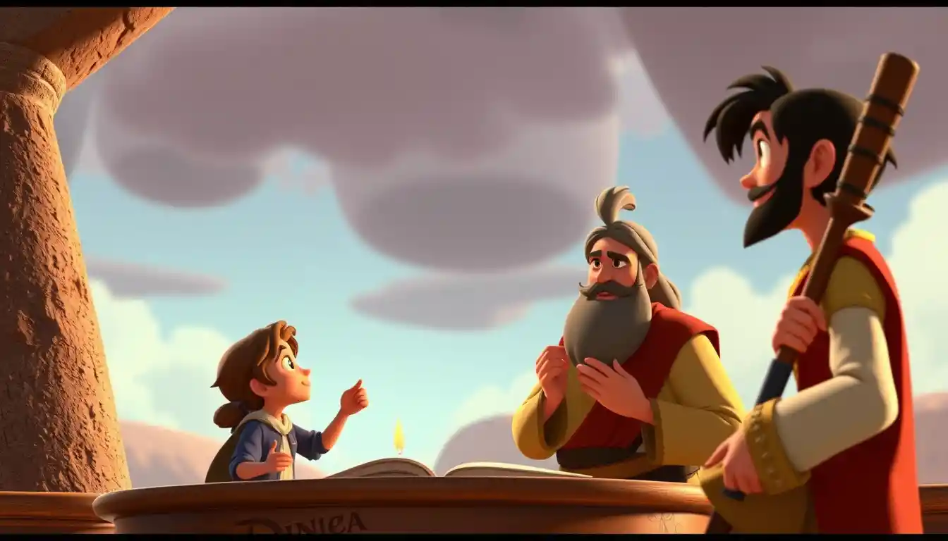 Moses gibt Aaron epische Anleitung in 3D-Animation