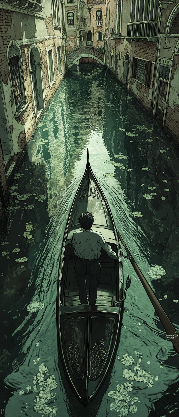Gondolier Reflection Turning Monstrous Beneath Neo Venetian Canals