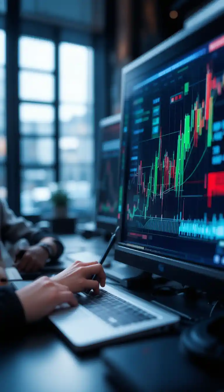 Flat infographic about basic stock and trading concepts