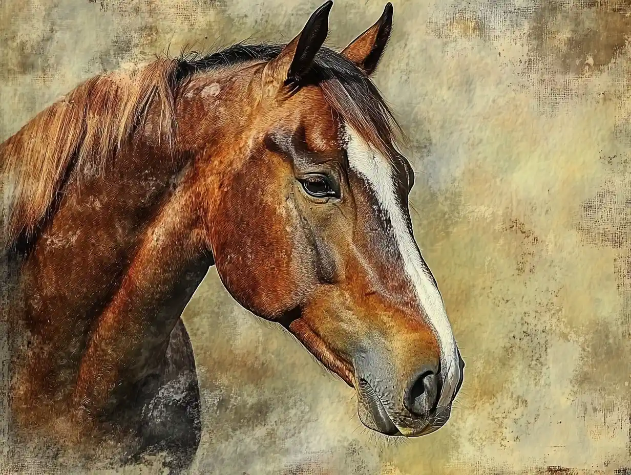 Cavallo Paint in piedi con una presenza quieta e riflessiva