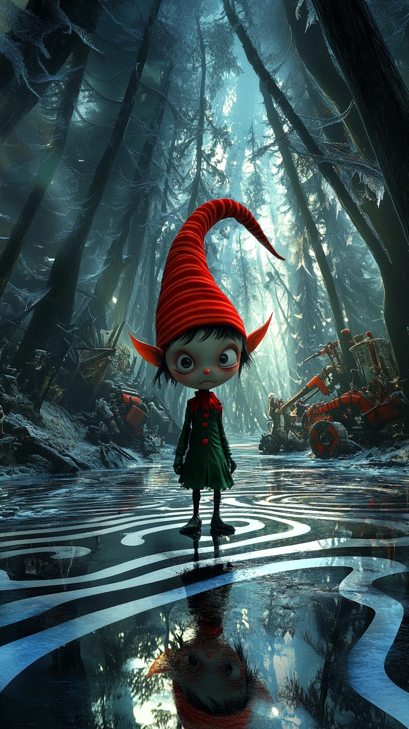 Twisted Christmas elf at the edge of the frozen North