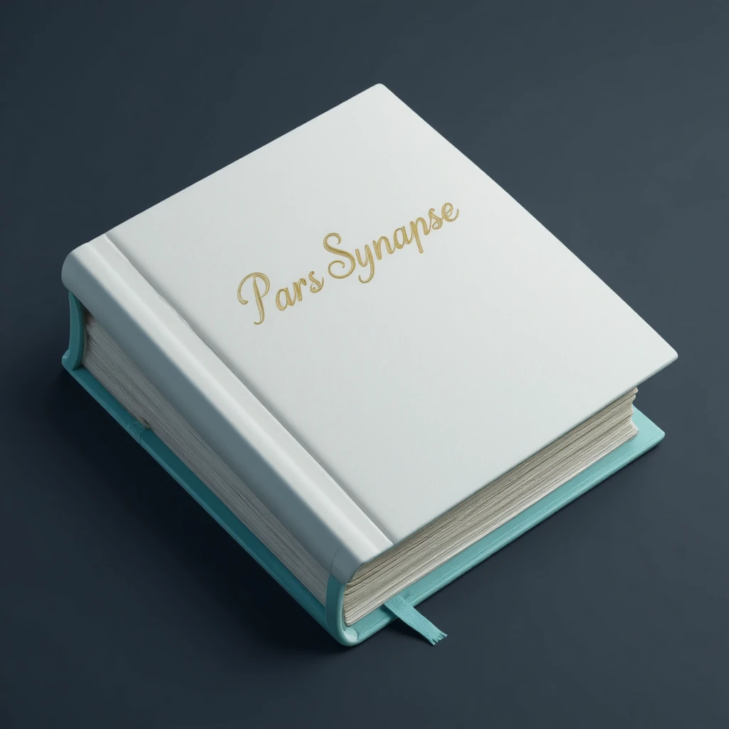 Elegant 3D book icon with gold Pars Synapse title