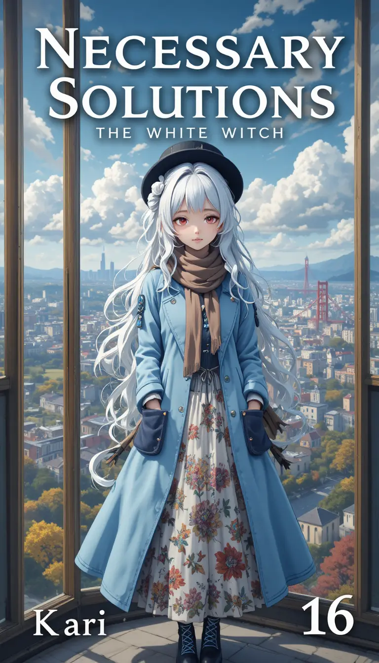 屋上庭園のアニメ少女 ブックカバーイラスト