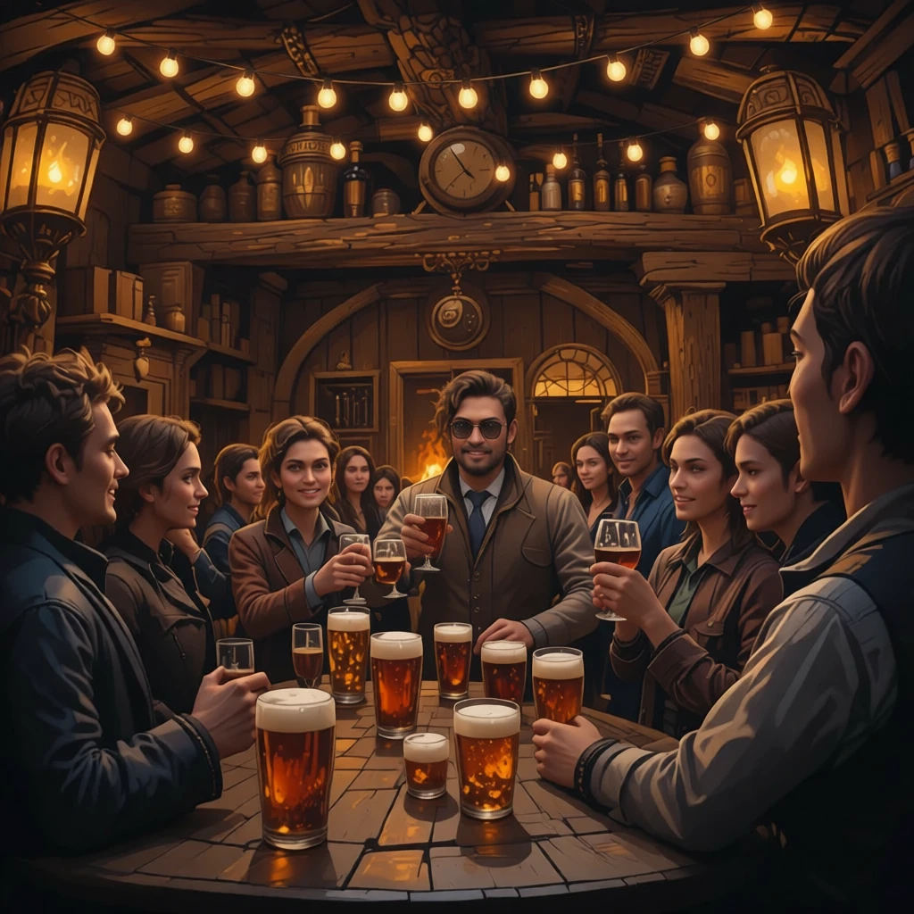Group of friends drinking together at an outdoor party