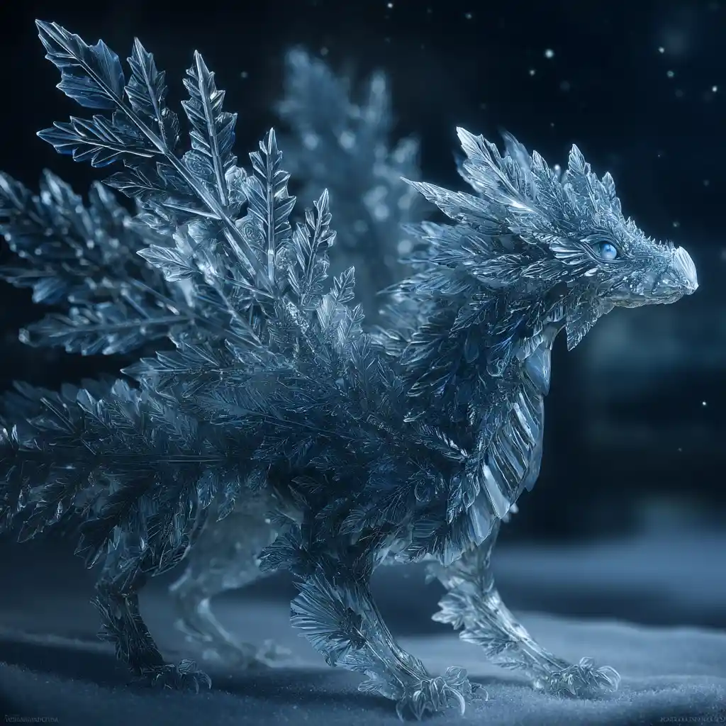 Iceborne humanoid creature on a glowing frozen tundra