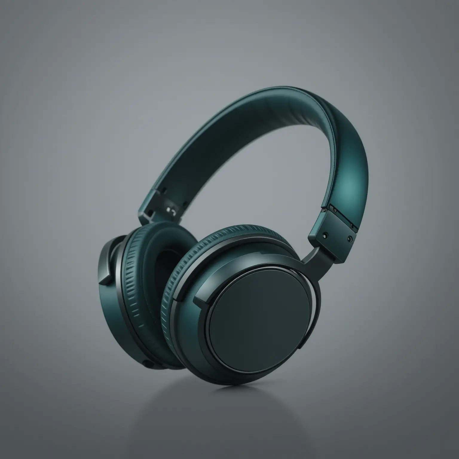 Forest green over ear headphones in professional studio view