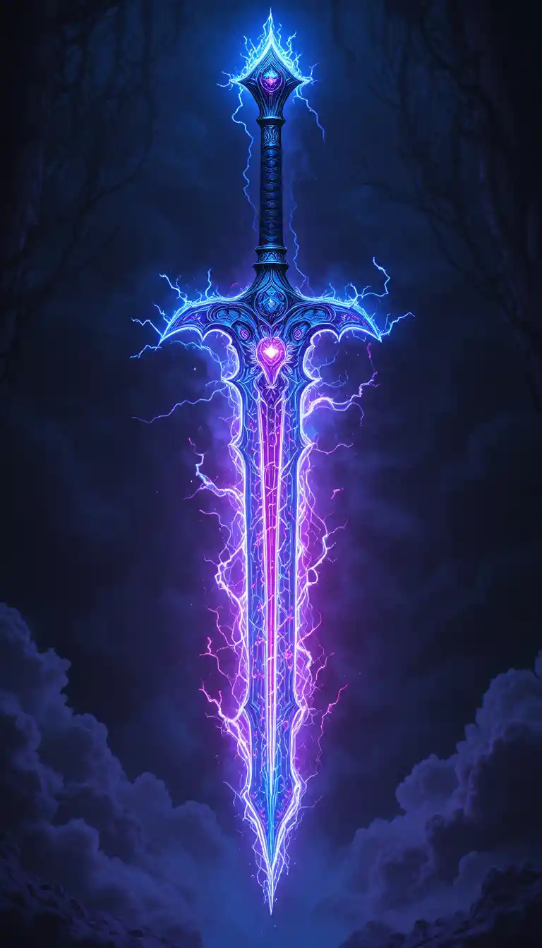 Enchanted chaos blade with glowing otherworldly energy aura