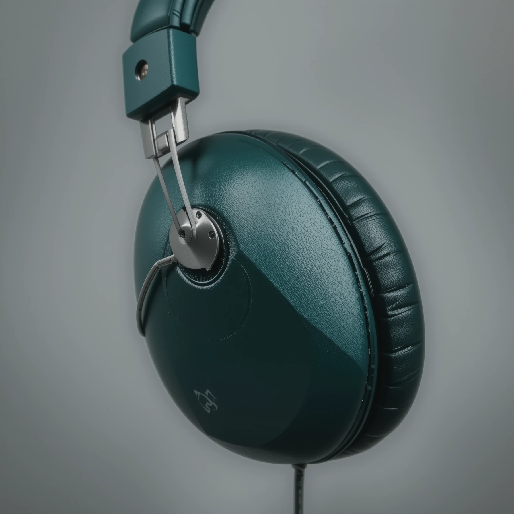 Foto de estúdio em close-up de fones de ouvido over-ear verde floresta