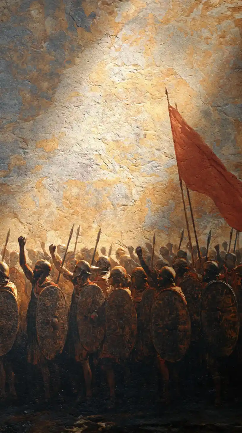 努米底亞士兵在日出之戰中組成盾牆