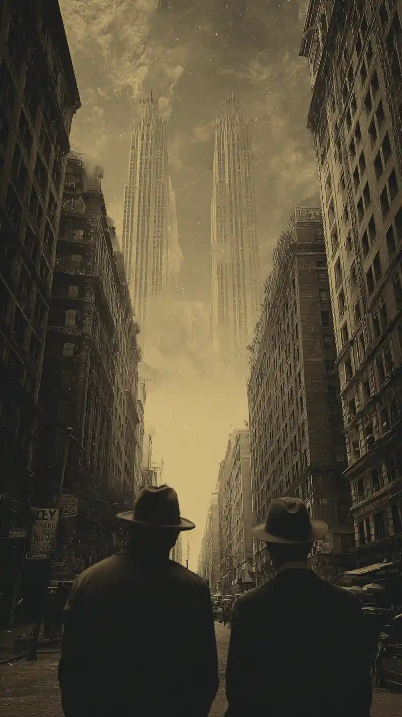 Surreal eerie New York cityscape with dreamlike atmosphere