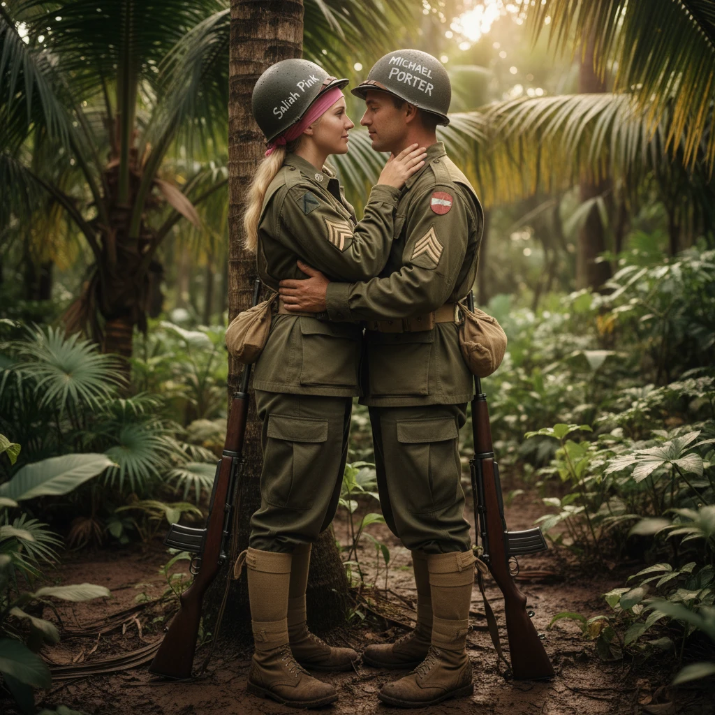 パプアのジャングルで恋に落ちたアメリカ兵カップル