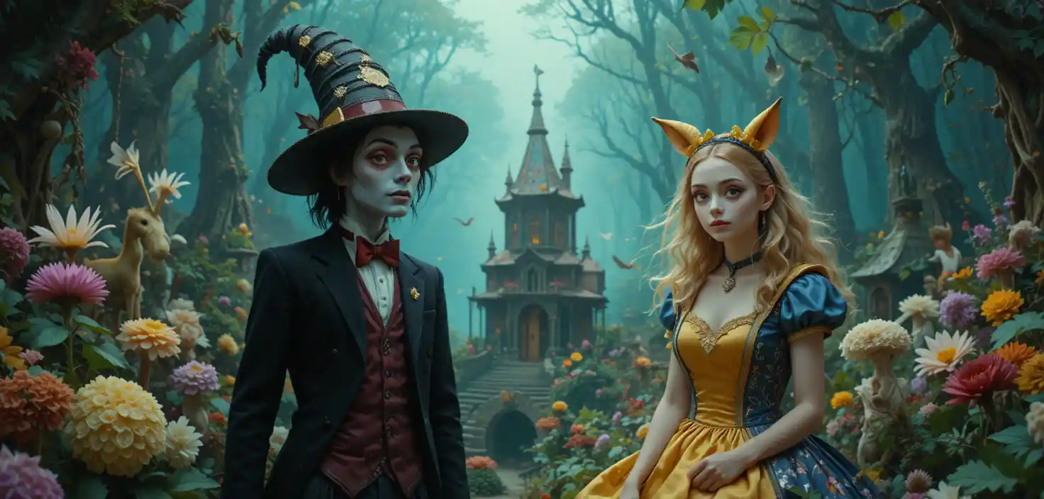 Whimsical 80s fantasy world with quirky creatures