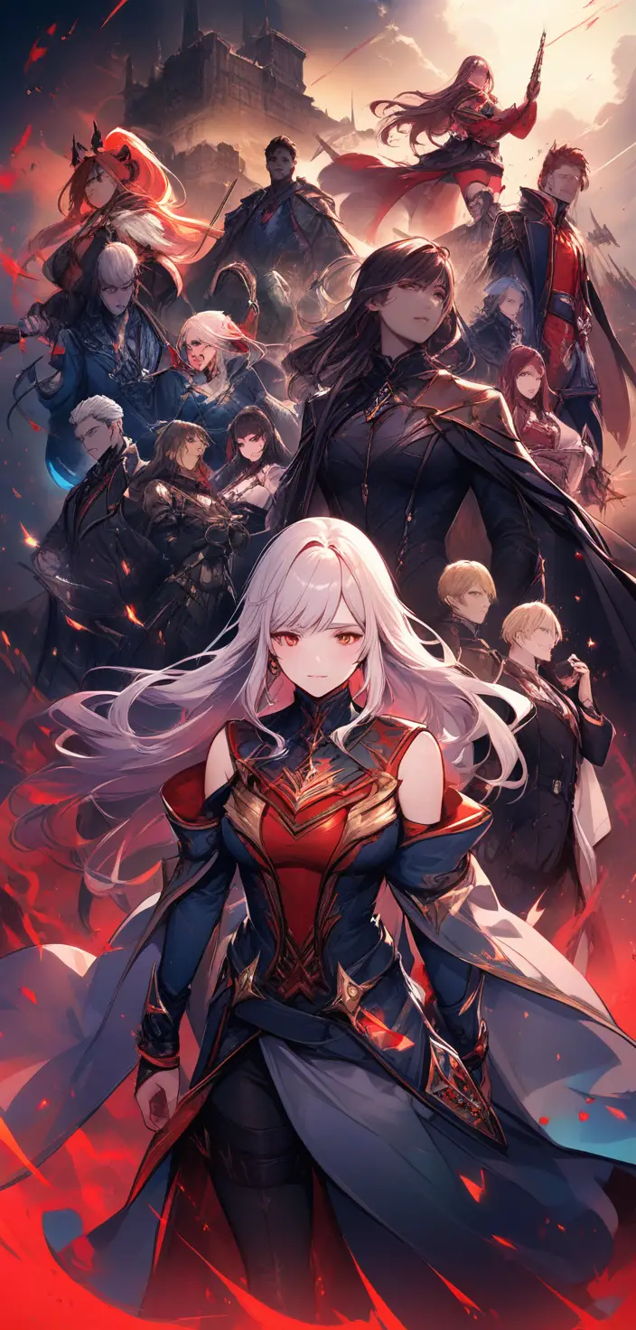 Fantasy heroes wielding dark magical powers in digital art