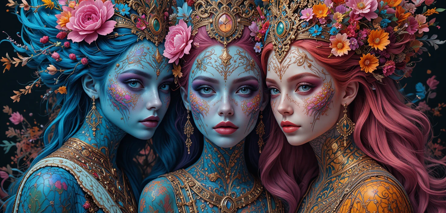 Femme fantastique et ludique dans une illustration graphique colorée