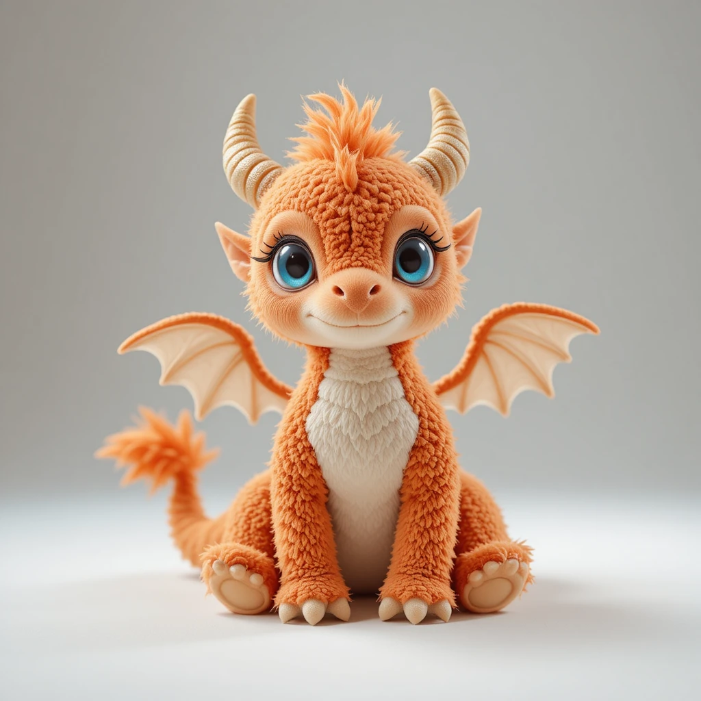 Süßes Fantasy-Drachen-Plüschtier mit kleinen Flügeln