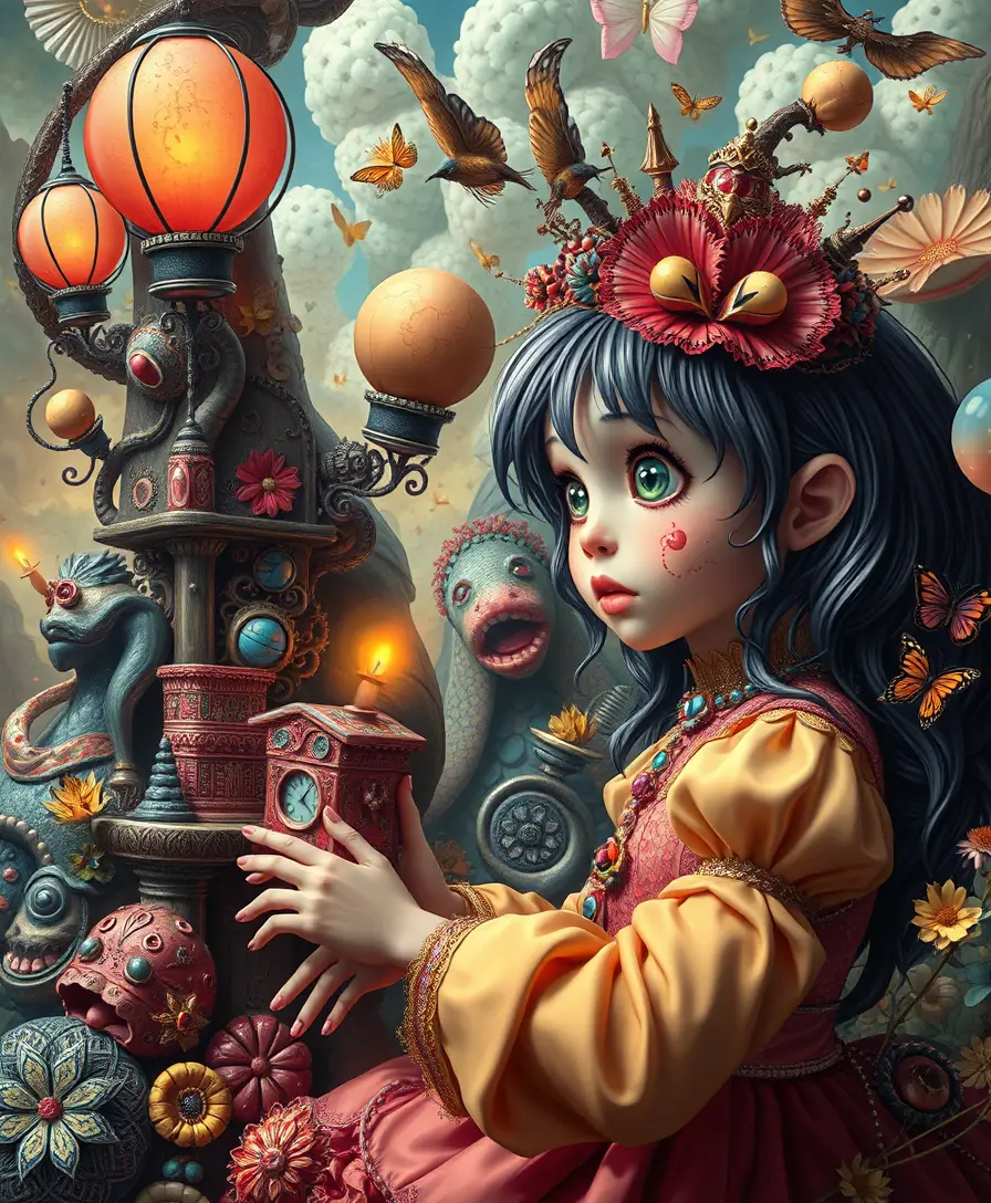 Verspielte pop-surrealistische Traumlandschaft zwischen Fantasy und Komödie