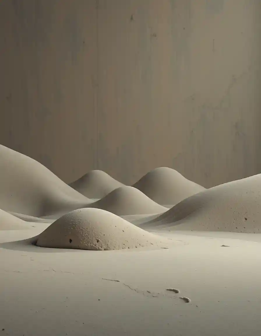 Abstract minimalist scene of soft dissolving earthy shapes
