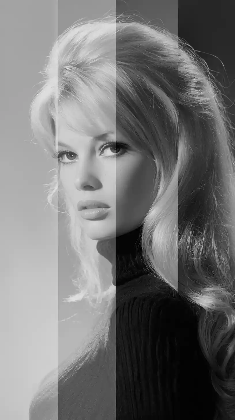 Ritratto digitale in primo piano di una donna bionda glamour