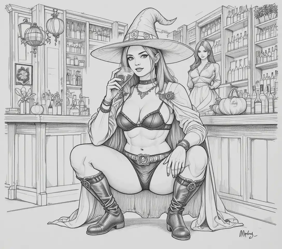 중세 복장을 한 남성이 초록 생울타리 앞 콘크리트 위에 서 있는 모습