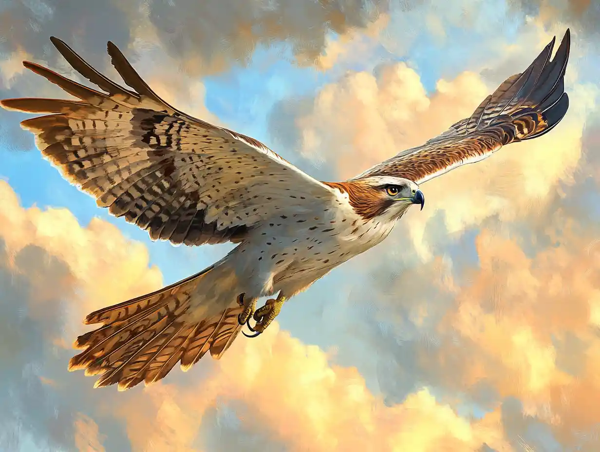Majestic bird of prey soaring with powerful outstretched wings